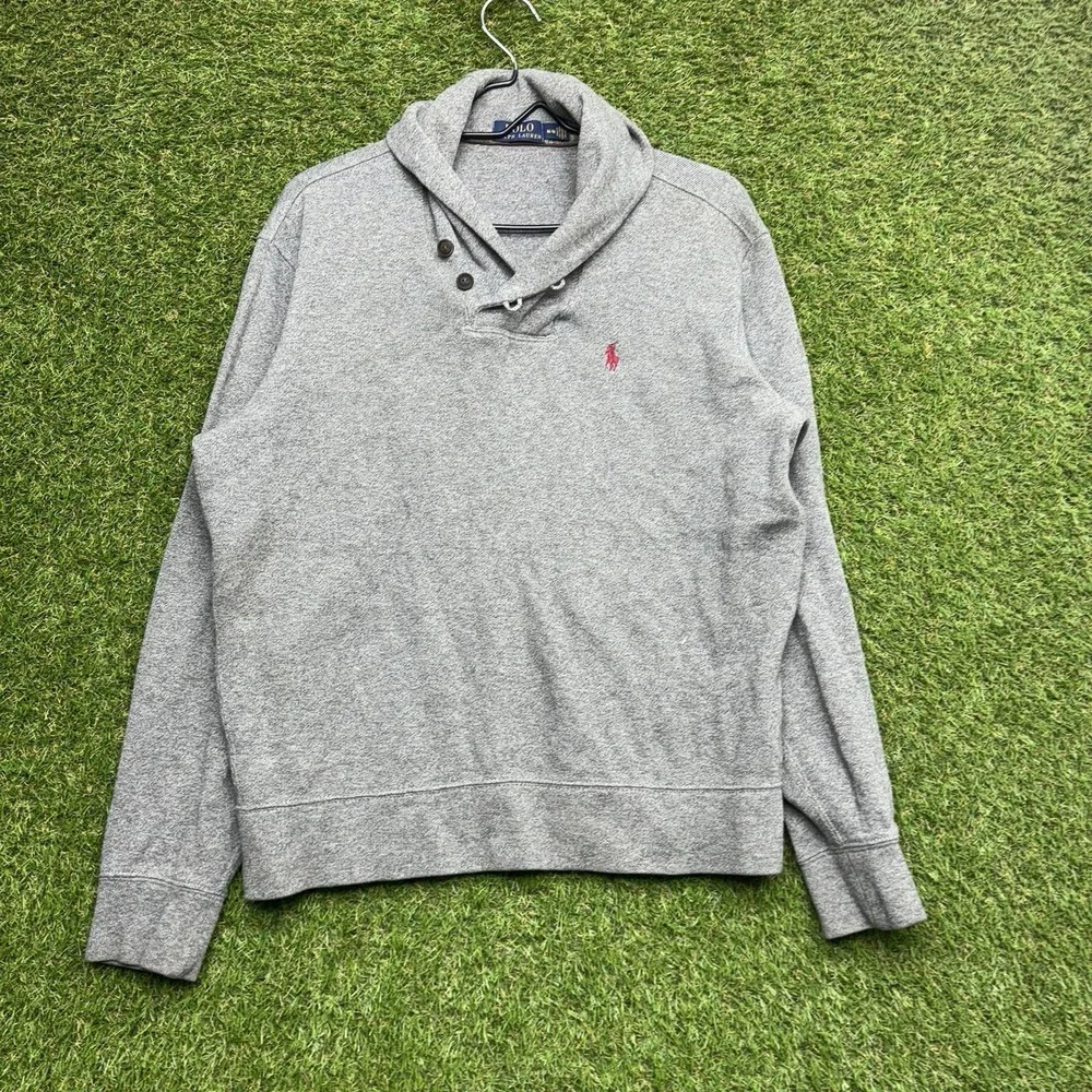 Polo Ralph Lauren Sweater Mens Medium Knit Cowl Neck Preppy Quiet Luxury y2k